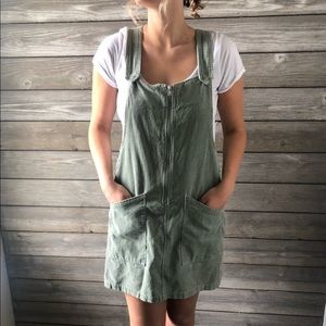Green overall dress
